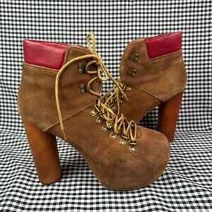 Jeffrey Campbell Everest Lita Platform Ultra High Boot Heel Gorpcore Size 9.5